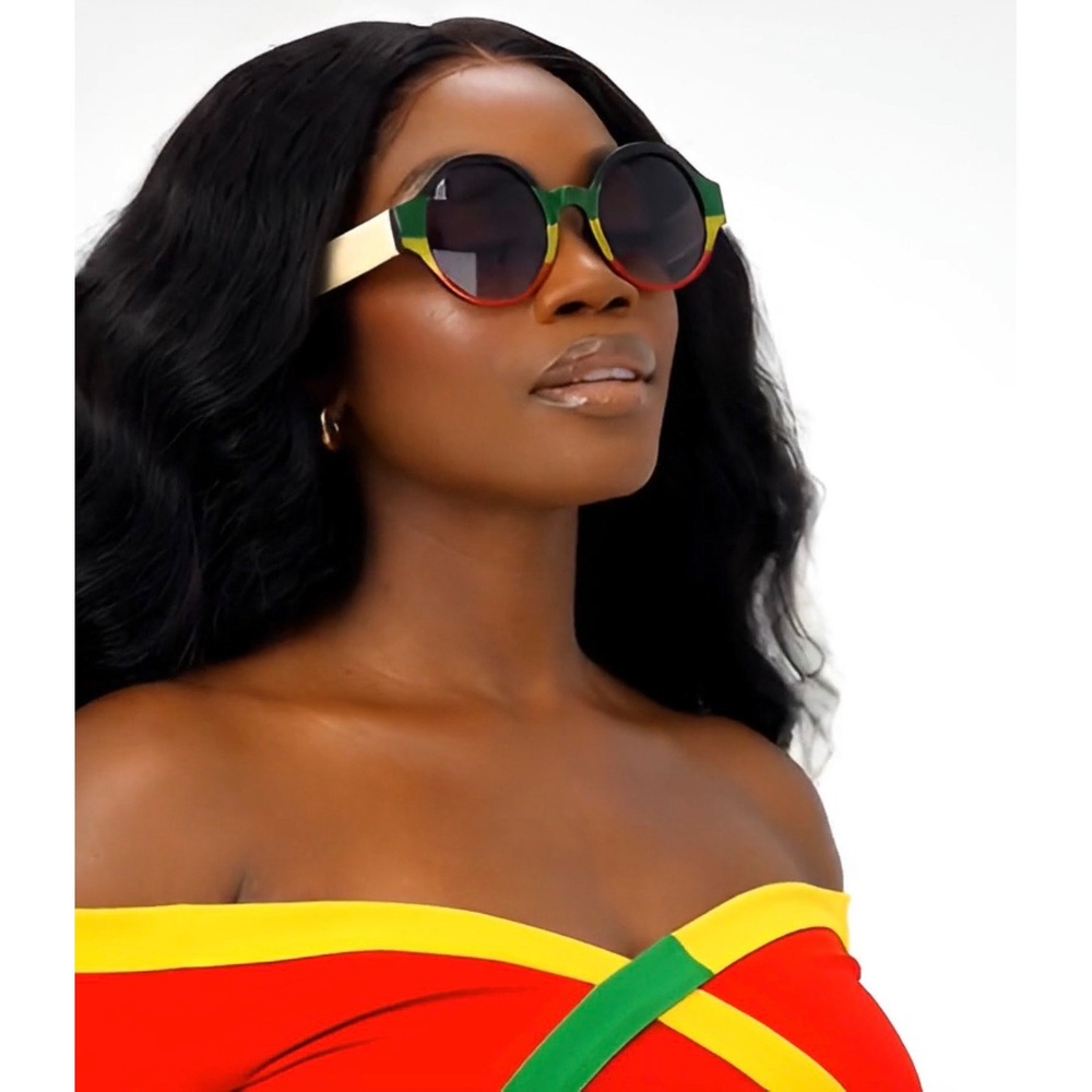 Sunglasses Round‎ Circle Frame Red Yellow Green Novelty Funky Shades Light Retro